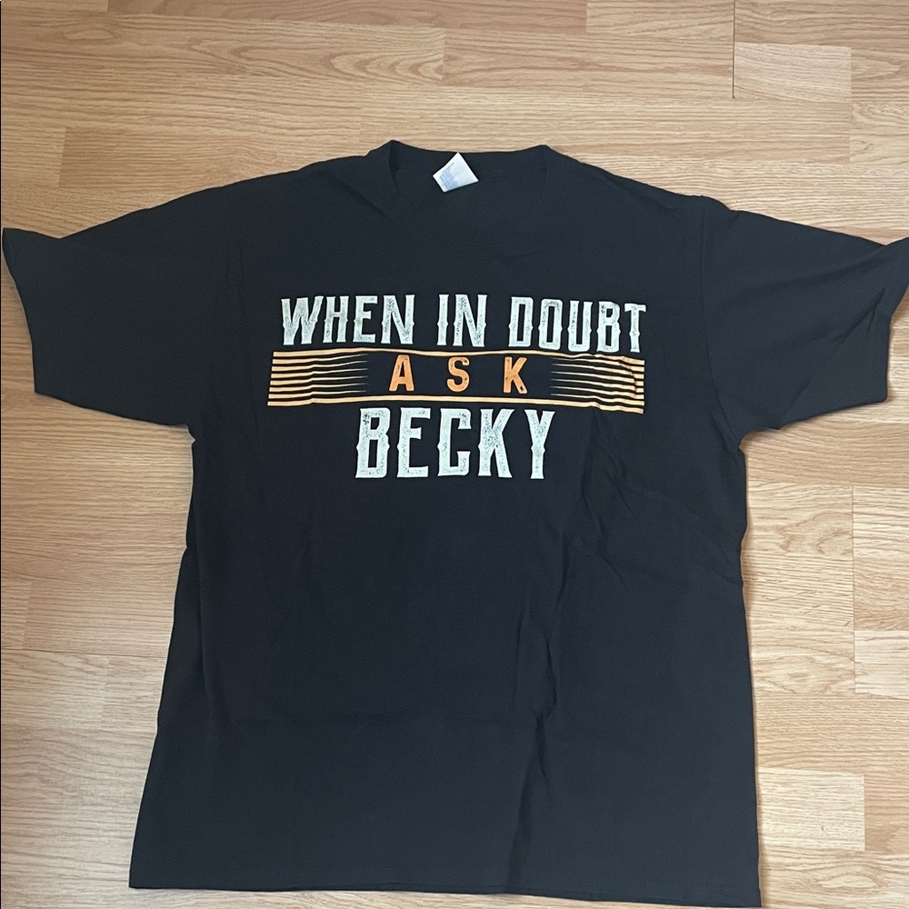 Port and Company Black Tee with Bold Text